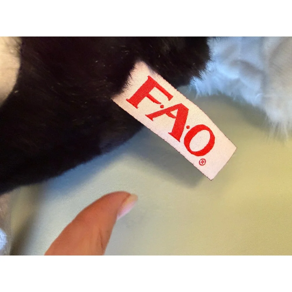 FAO Schwarz Ostrich Plush Kids 13 Inch Black White Realistic Stuffed Animal Toy